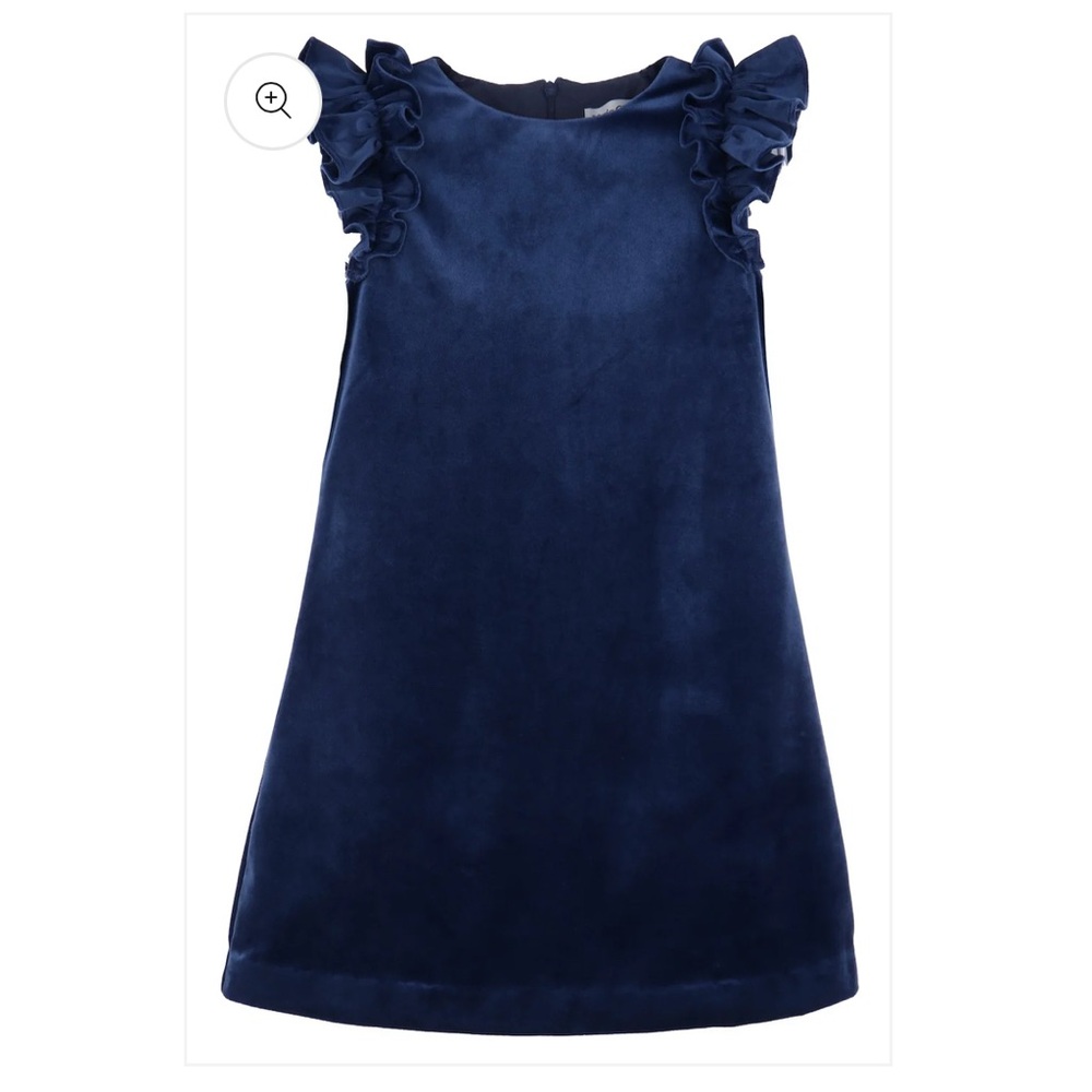 NWT Maria Casero Girls Deluxe Velvet Holiday Party Shift Dress Navy Blue size 16